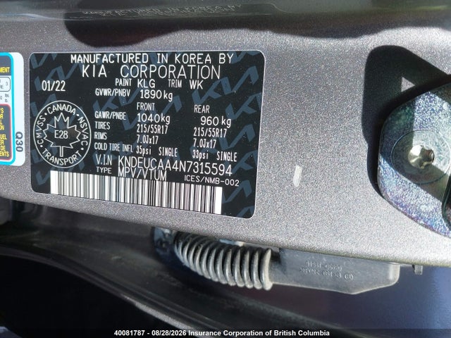 Продаж на аукціоні авто 2022 Kia Seltos Ex, vin: KNDEUCAA4N7315594, номер лоту: 40081787