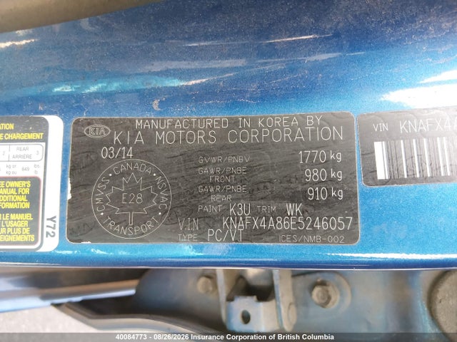Aukcja sprzedaży 2014 Kia Forte Ex, vin: KNAFX4A86E5246057, numer aukcji: 40084773