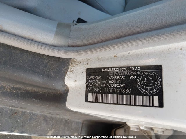 Продаж на аукціоні авто 2003 Mercedes-benz C 240, vin: WDBRF61J13F349880, номер лоту: 40084618