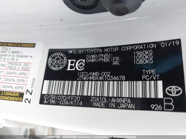 JTNKHMBX4K1034678 Toyota C-HR