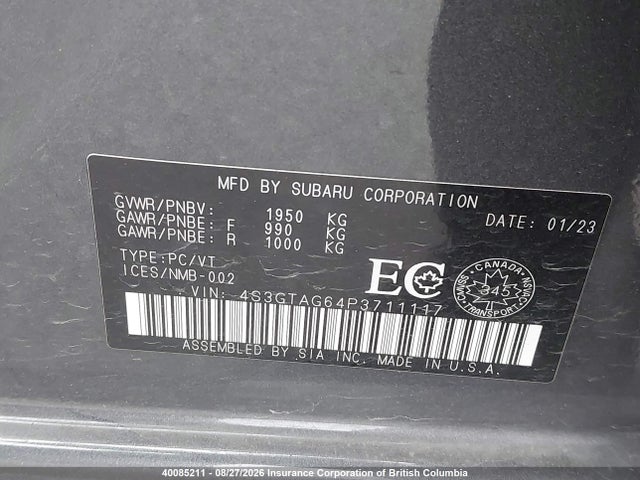 Subaru Impreza 2023 4S3GTAG64P3711117 Image 9