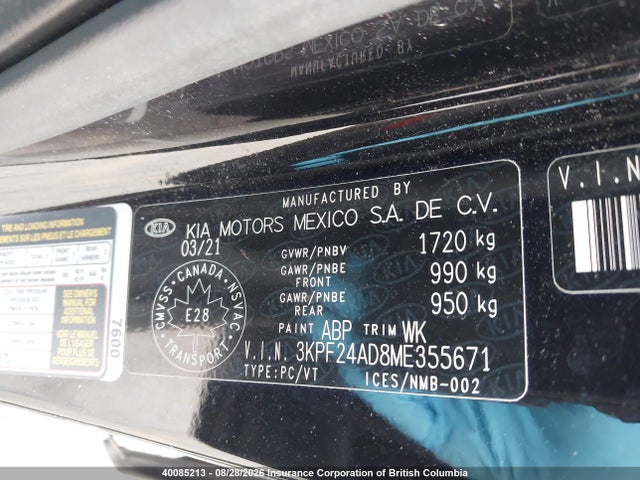 KIA Forte 2021 3KPF24AD8ME355671 Image 9