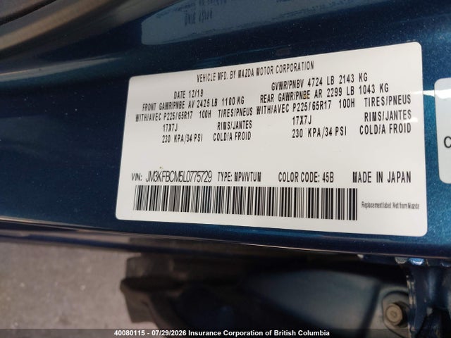 Mazda Cx-5 Touring 2020 JM3KFBCM5L0775729 Image 9