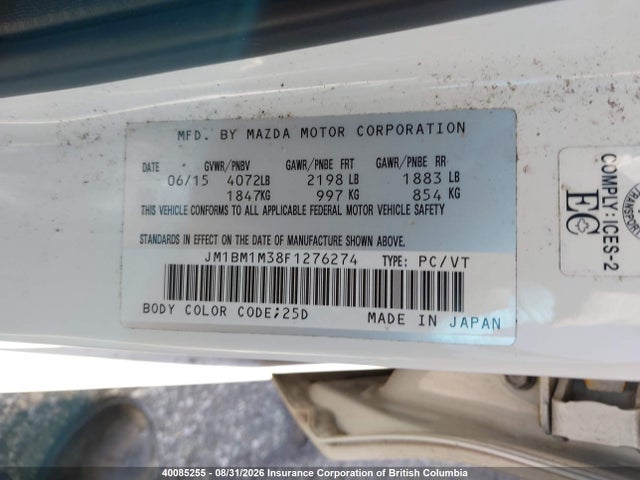 Mazda Mazda3 Gt 2015 JM1BM1M38F1276274 Image 9