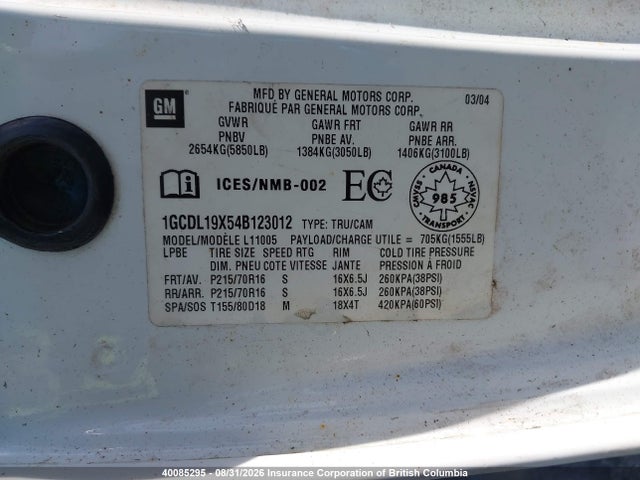 Aukcja sprzedaży 2003 Gmc Safari Xt, vin: 1GTDM19X83B500783, numer aukcji: 40085295