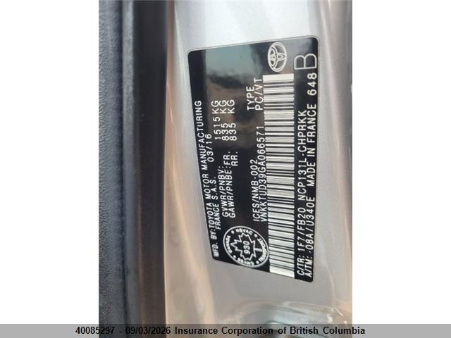 Toyota Yaris 2016 VNKKTUD39GA066571 Image 27