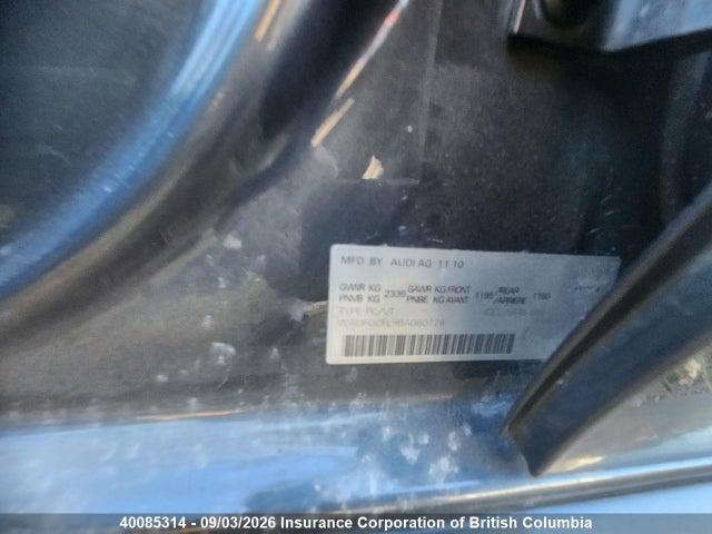 Aukcja sprzedaży 2011 Audi S4, vin: WAUFGCFL9BA080126, numer aukcji: 40085314