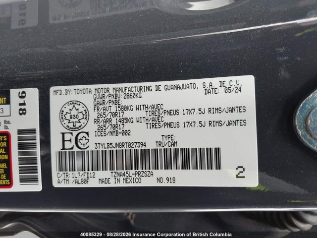 3TYLB5JN8RT027394 Toyota Tacoma