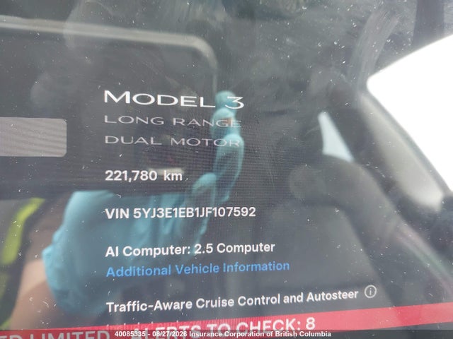 Tesla MODEL 3 2018 5YJ3E1EB1JF107592 Image 16