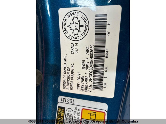Honda Civic 2014 2HGFG3B4XEH003659 Image 7
