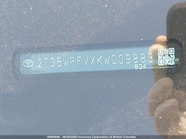 40084549 :رقم المزاد ، 2T3BWRFVXKW009883 vin ، 2019 Toyota Rav4 Hybrid Le مزاد بيع