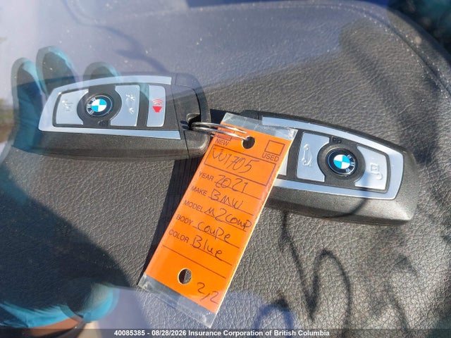 Aukcja sprzedaży 2021 Bmw M2, vin: WBS2U7C02M7J61909, numer aukcji: 40085385