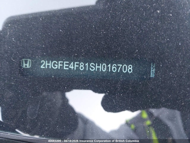 2HGFE4F81SH016708 Honda Civic Sport/sport Touring