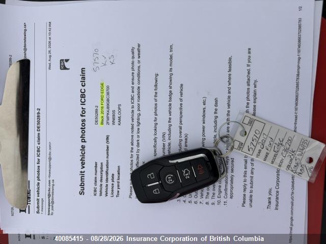 2FMPK4J89GBC38700 Ford Edge