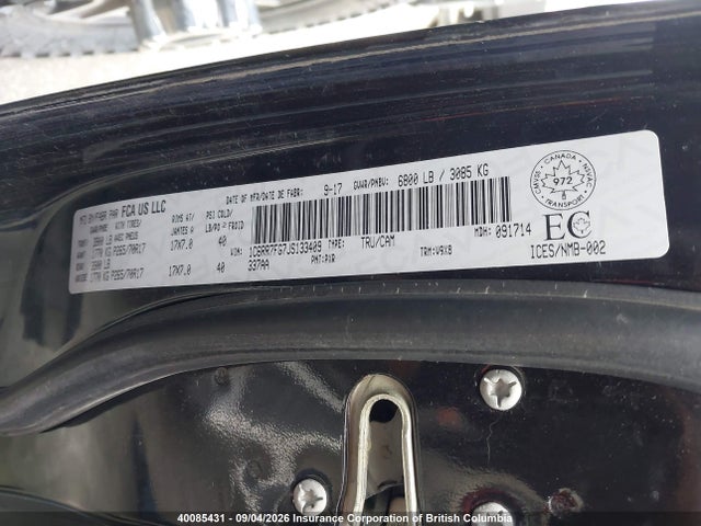 Aukcja sprzedaży 2018 Ram 1500 St, vin: 1C6RR7FG7JS133409, numer aukcji: 40085431