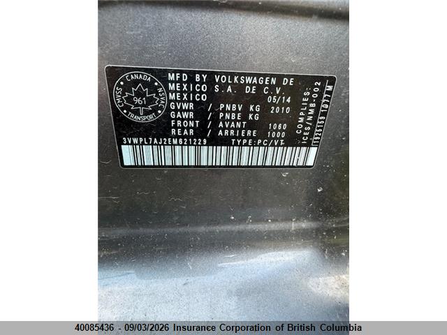Aukcja sprzedaży 2014 Volkswagen Golf, vin: 3VWPL7AJ2EM621229, numer aukcji: 40085436