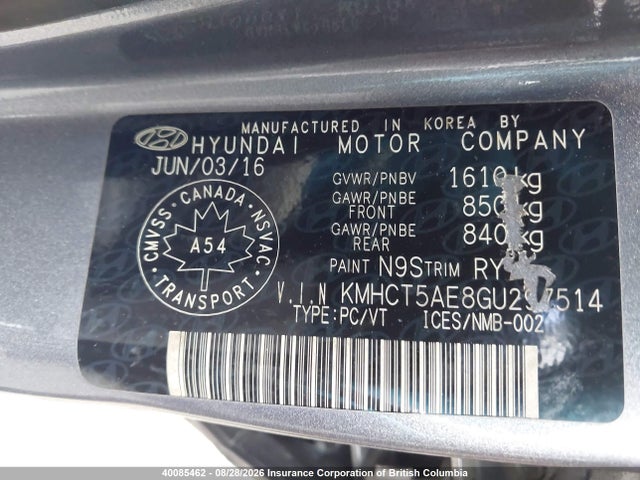Hyundai ACCENT SE 2016 KMHCT5AE8GU297514 Image 9