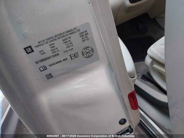 40082567 :رقم المزاد ، 2G1WB5EK9A1154698 vin ، 2010 Chevrolet Impala Lt مزاد بيع