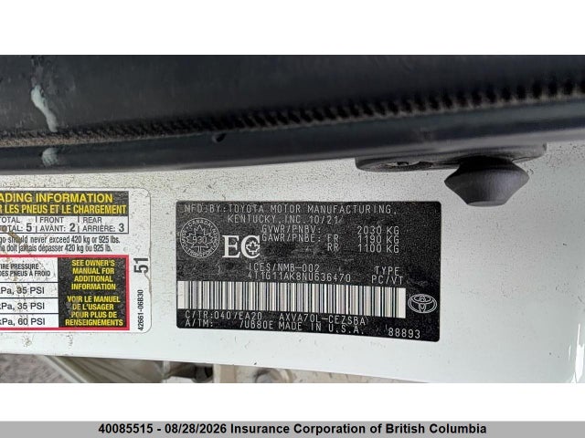 Toyota Camry 2022 4T1G11AK8NU636470 Image 19