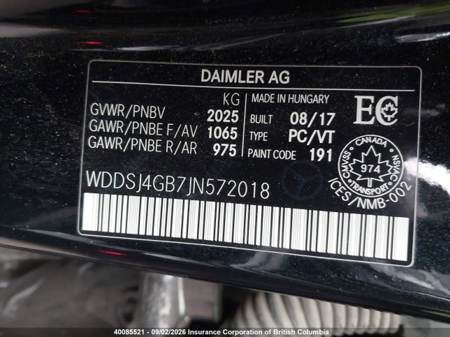 2018 Mercedes-benz Cla 250 4matic მანქანა იყიდება აუქციონზე, vin: WDDSJ4GB7JN572018, აუქციონის ნომერი: 40085521