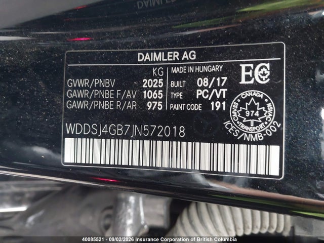 2018 Mercedes-benz Cla 250 4matic მანქანა იყიდება აუქციონზე, vin: WDDSJ4GB7JN572018, აუქციონის ნომერი: 40085521