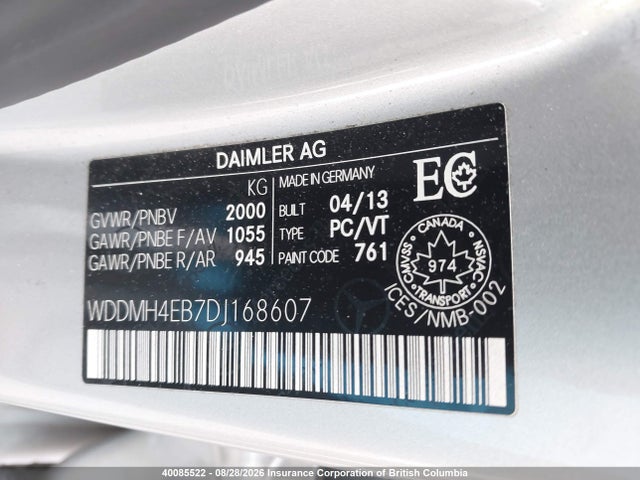 Продаж на аукціоні авто 2013 Mercedes-benz B 250 Sports Tourer, vin: WDDMH4EB7DJ168607, номер лоту: 40085522