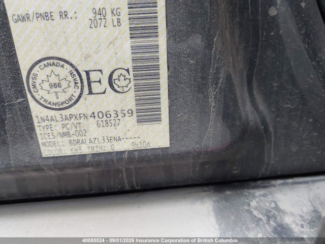 1N4AL3APXFN406359 Nissan Altima 2.5/s/sv/sl