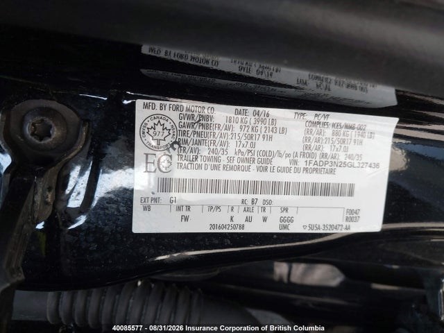 Ford Focus 2016 1FADP3N25GL327436 Image 9