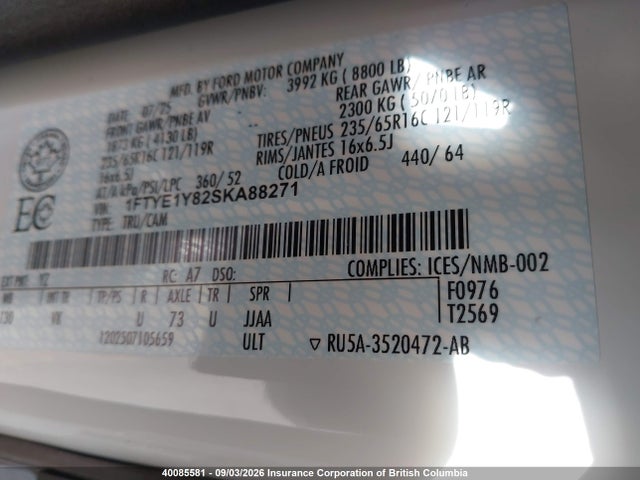 Ford Transit T-150 2025 1FTYE1Y82SKA88271 Image 18