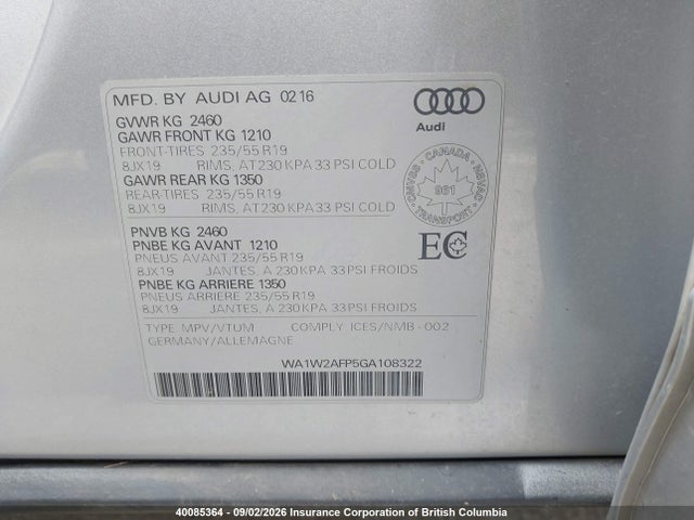 Audi Q5 Technik/s-line 2016 WA1W2AFP5GA108322 Image 9