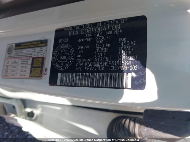 Продажа на аукционе авто 2023 Kia Sorento Sx Prestige, vin: KNDRMDLH9P5181584, номер лота: 40080682