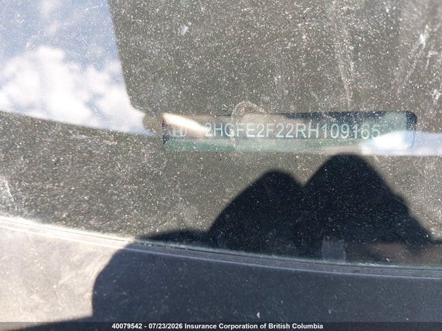 40079542 :رقم المزاد ، 2HGFE2F22RH109165 vin ، 2024 Honda Civic Lx مزاد بيع
