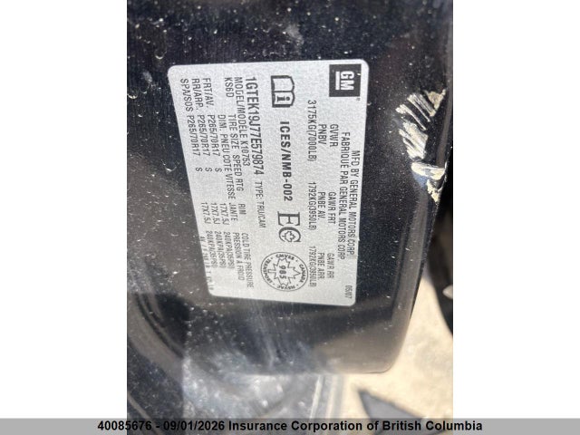 Aukcja sprzedaży 2007 Gmc New Sierra K1500, vin: 1GTEK19J77E579874, numer aukcji: 40085676