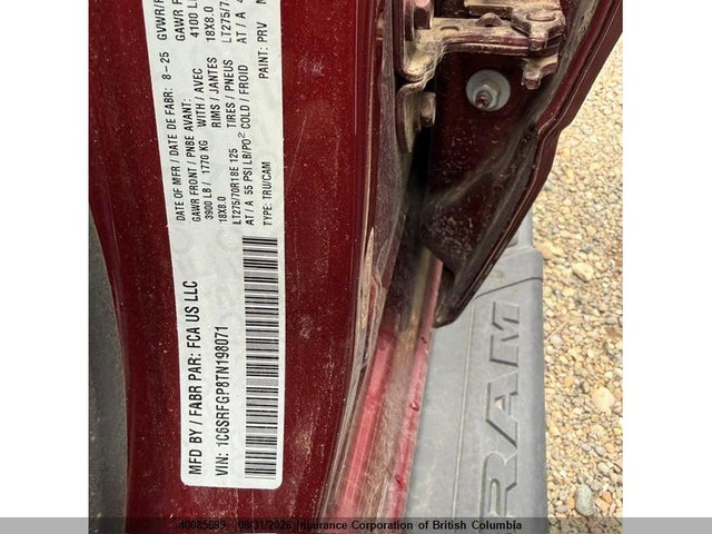 Aukcja sprzedaży 2026 Ram 1500 Warlock, vin: 1C6SRFGP8TN198071, numer aukcji: 40085699