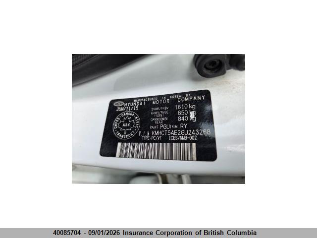 KMHCT5AE2GU243268 Hyundai ACCENT GL