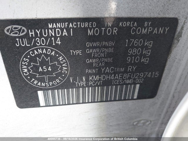 Продаж на аукціоні авто 2015 Hyundai Elantra Se/sport/limited, vin: KMHDH4AE8FU297415, номер лоту: 40085738