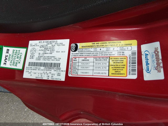 40079965 :رقم المزاد ، 1ZVHT80N785143060 vin ، 2008 Ford Mustang مزاد بيع