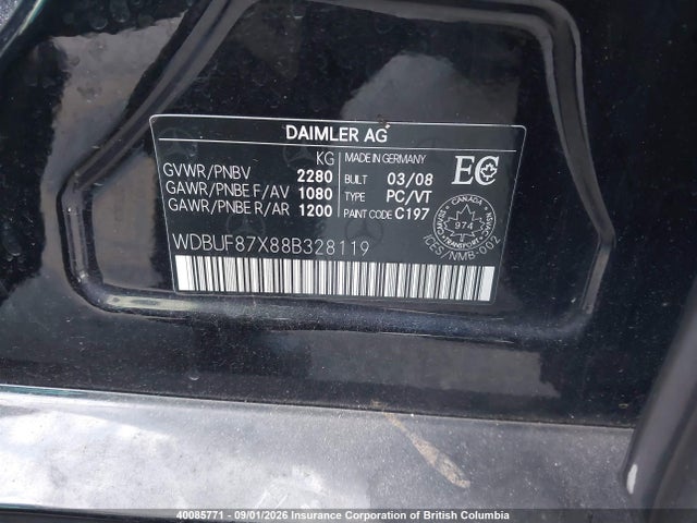 Продажа на аукционе авто 2008 Mercedes-benz E 350 4matic, vin: WDBUF87X88B328119, номер лота: 40085771