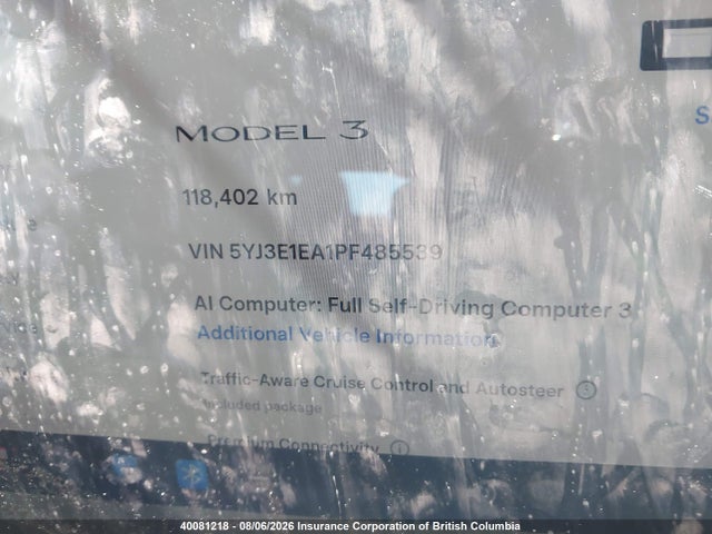 Продажа на аукционе авто 2023 Tesla Model 3, vin: 5YJ3E1EA1PF485539, номер лота: 40081218