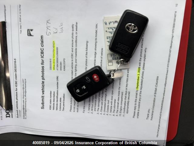 40085819 :رقم المزاد ، 4T3BK3BB8CU066069 vin ، 2012 Toyota Venza مزاد بيع
