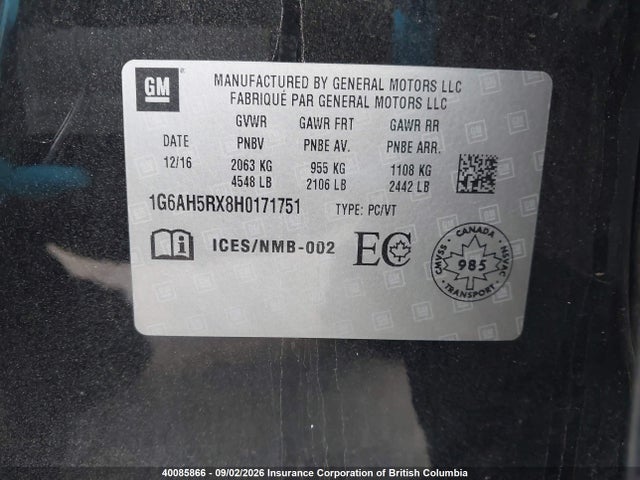 Cadillac ATS 2017 1G6AH5RX8H0171751 Image 9
