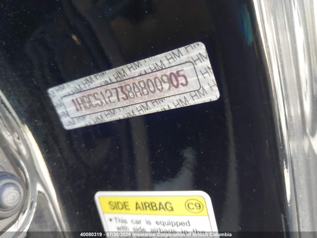 2008 Honda Accord Ex მანქანა იყიდება აუქციონზე, vin: 1HGCS12738A800905, აუქციონის ნომერი: 40080319