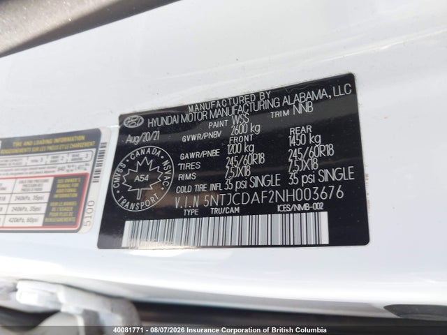 Hyundai Santa Cruz Preferred 2022 5NTJCDAF2NH003676 Image 9