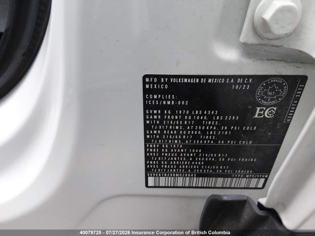 3VVEX7B29RM028643 Volkswagen TAOS SE