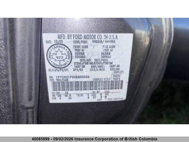 Продаж на аукціоні авто 2003 Ford F350, vin: 1FTSX31F03EB02026, номер лоту: 40085899