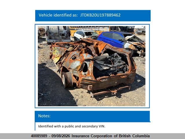 40085989 :رقم المزاد ، JTDKB20U197889462 vin ، 2009 Toyota Prius مزاد بيع
