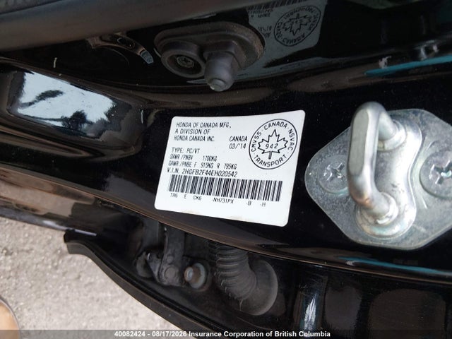 Honda Civic Lx 2014 2HGFB2F44EH020542 Image 9