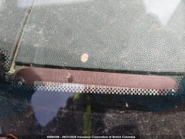 2008 Nissan Titan Xe/se/le/pro-4x მანქანა იყიდება აუქციონზე, vin: 1N6AA07F08N318644, აუქციონის ნომერი: 40064386