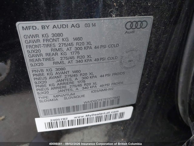 WA1DGCFE7ED017843 Audi Q7