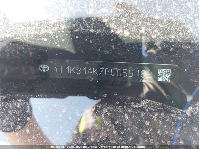 40086099 :رقم المزاد ، 4T1K31AK7PU059163 vin ، 2023 Toyota Camry مزاد بيع